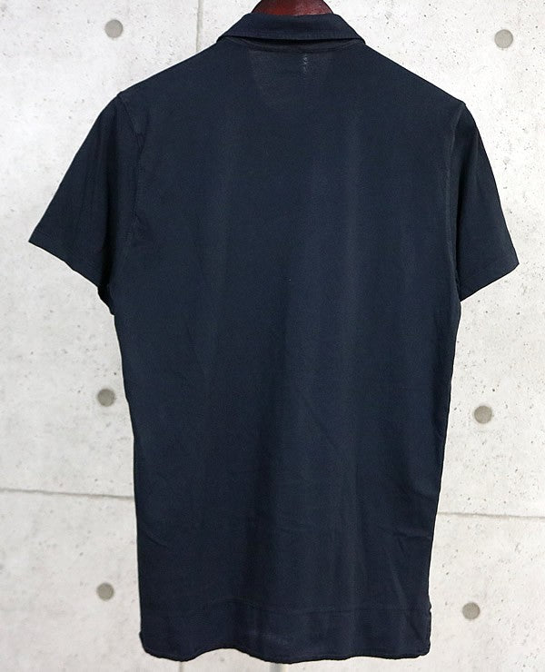 CHROME HEARTS Cross Button Horseshoe Polo Shirt Black Size S