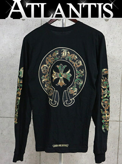 CHROME HEARTS Camo Horseshoe Cemetery Long Black Camo Size M