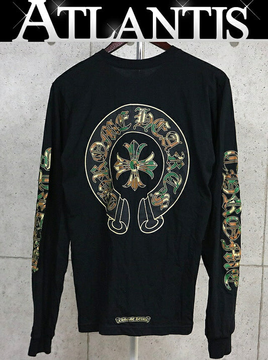 CHROME HEARTS Camo Horseshoe Cemetery Long Black Camo Size M