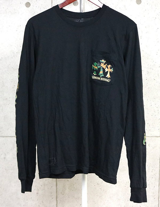 CHROME HEARTS Camo Horseshoe Cemetery Long Black Camo Size M