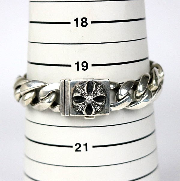 CHROME HEARTS Classic Link Pave Diamond Box ID Bracelet