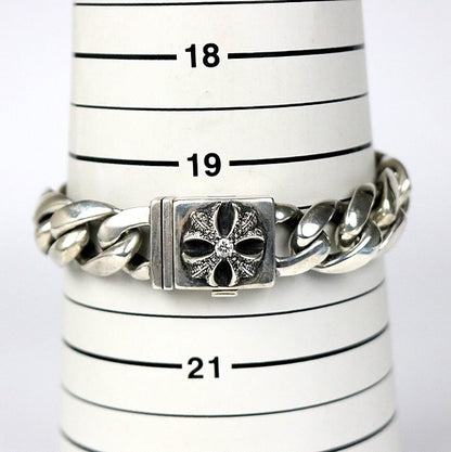 CHROME HEARTS Classic Link Pave Diamond Box ID Bracelet