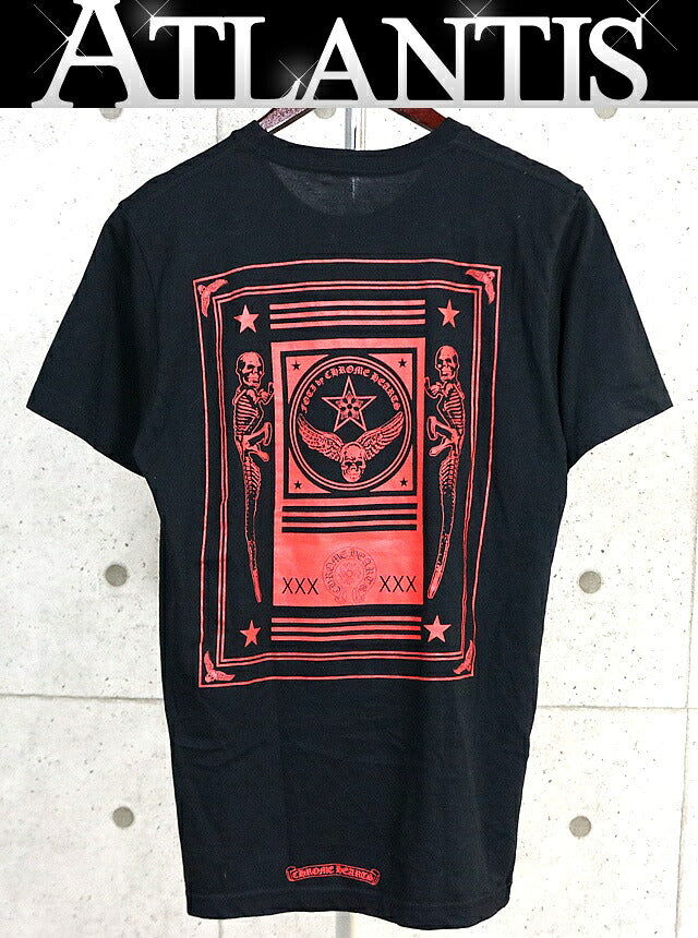 CHROME HEARTS Foti T-Shirt Black/Red Cotton Size M