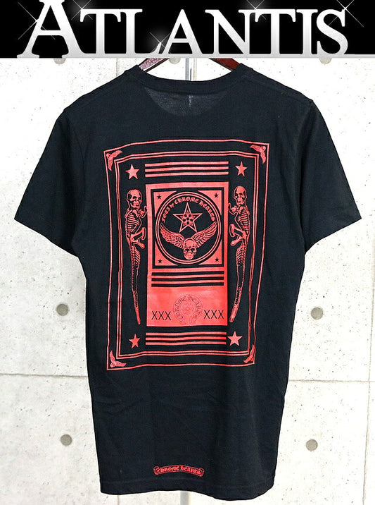 CHROME HEARTS Foti T-Shirt Black/Red Cotton Size M