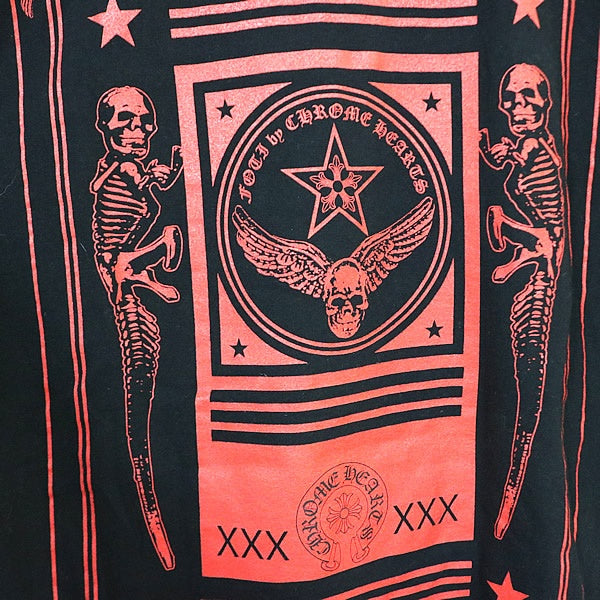 CHROME HEARTS Foti T-Shirt Black/Red Cotton Size M