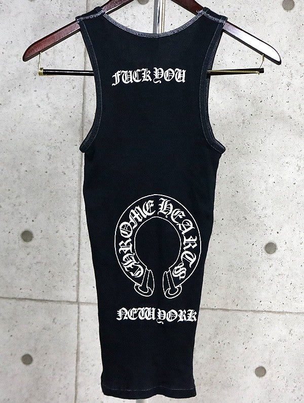 CHROME HEARTS Vintage NYC "FUCK YOU" Cross Top Black Size S