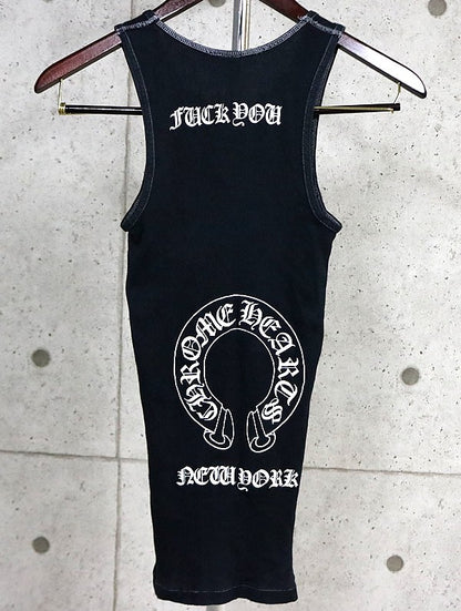 CHROME HEARTS Vintage NYC "FUCK YOU" Cross Top Black Size S