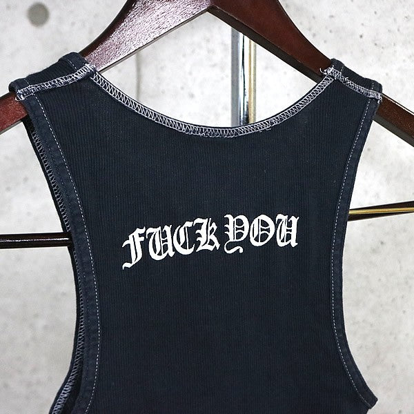 CHROME HEARTS Vintage NYC "FUCK YOU" Cross Top Black Size S