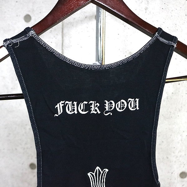 CHROME HEARTS Old "FUCK YOU" Large Cross Top Black Size L