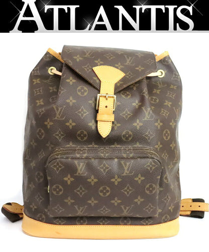 Louis Vuitton Montsouris GM Monogram Backpack Gold HW Brown