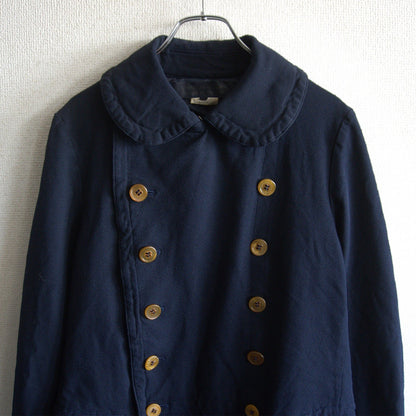 COMME des GARCONS Polyester Round Collar Coat Dark Size S