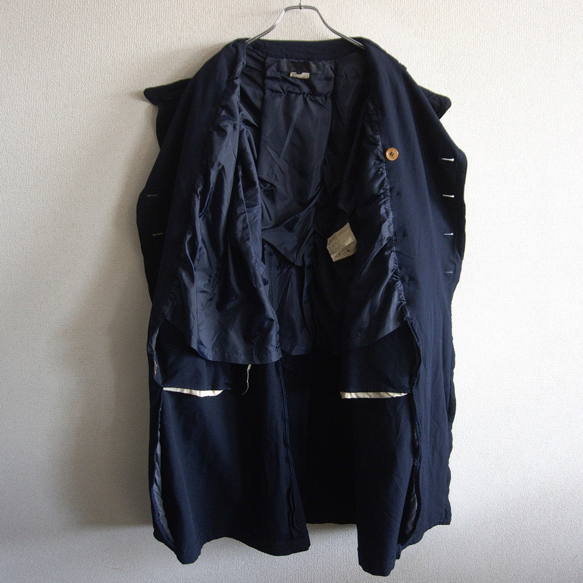 COMME des GARCONS Polyester Round Collar Coat Dark Size S