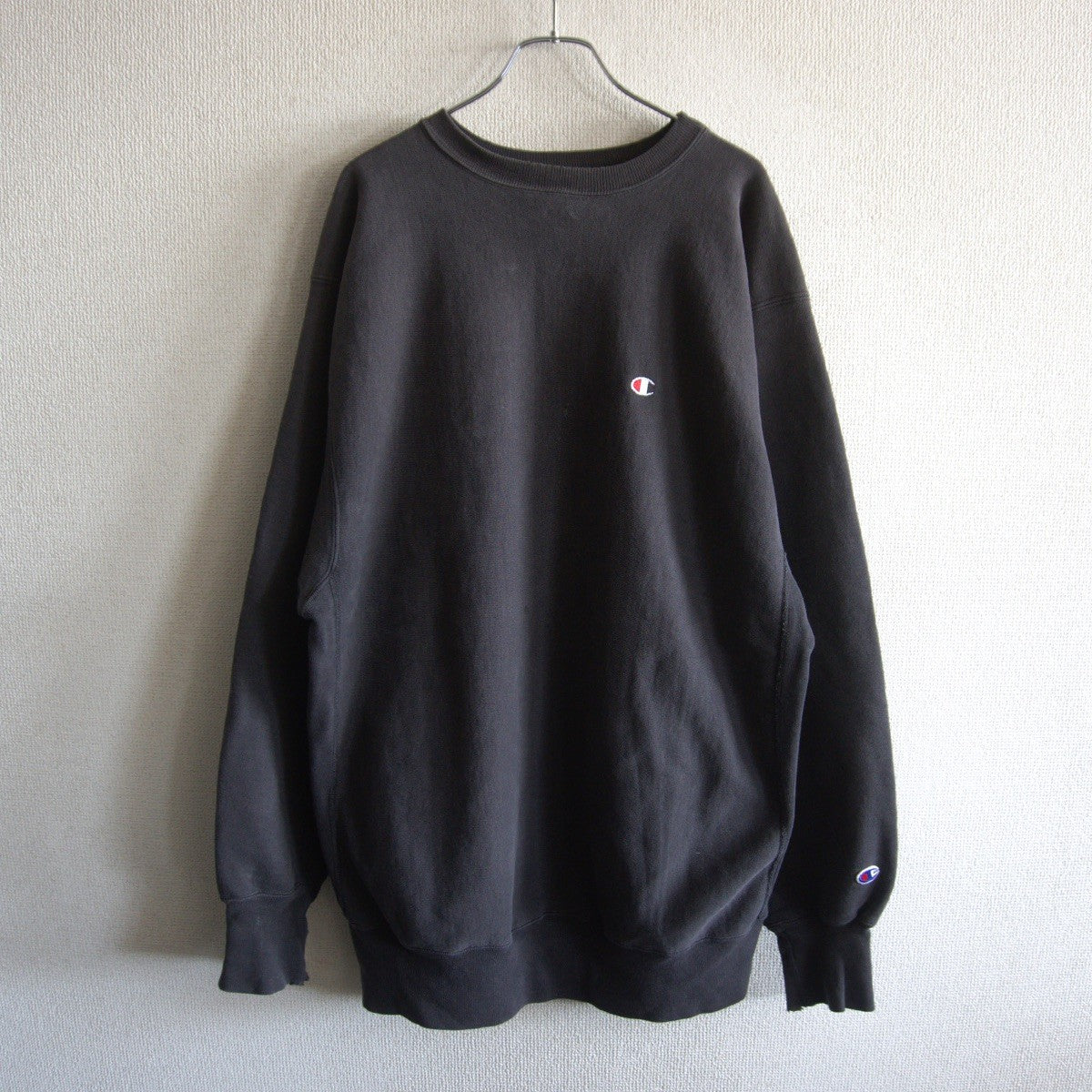 CHAMPION 90s Reverse Weave Sweatshirt Black Made in Size XXL