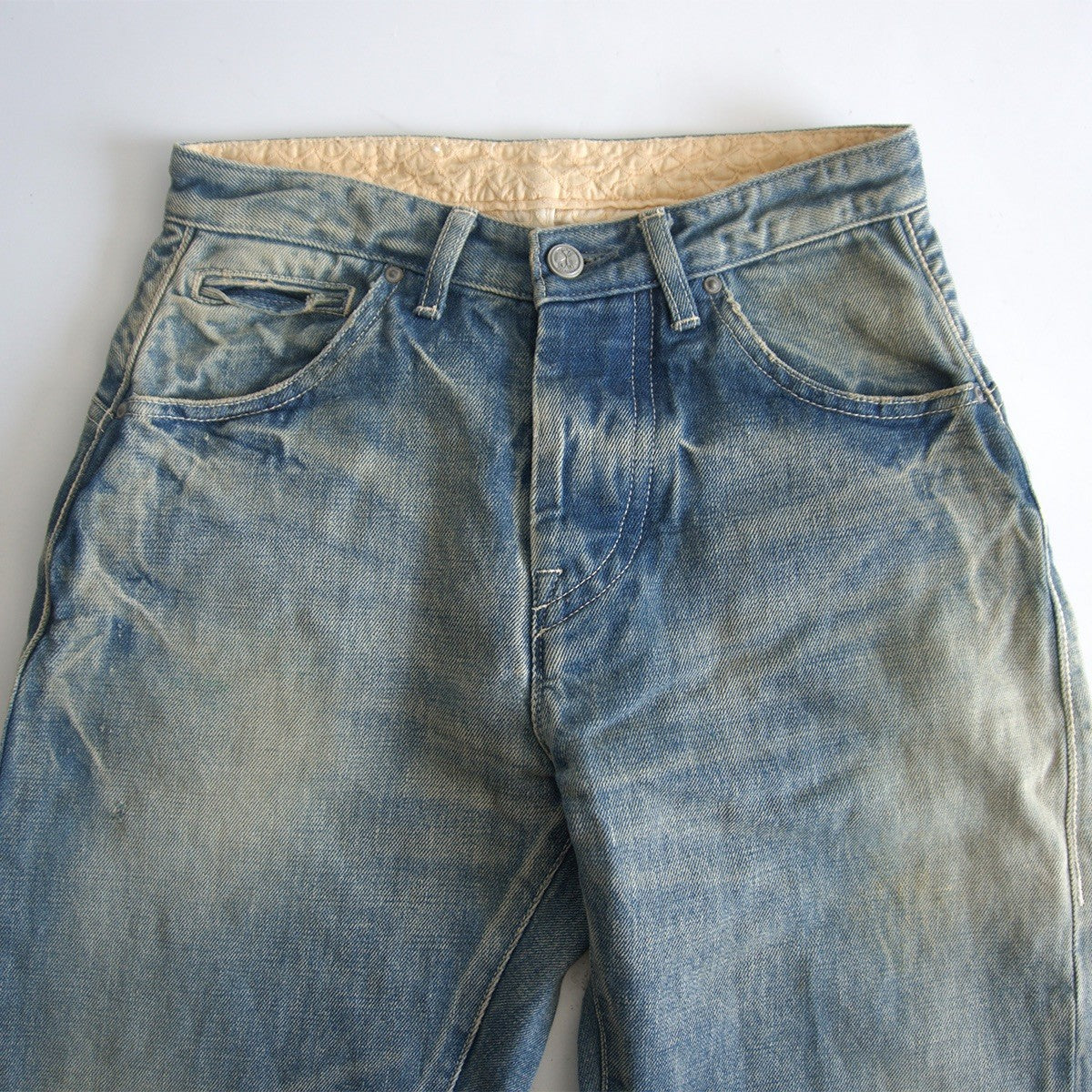 mina perhonen always Flock Print Roll-Up Denim Pants Size 34