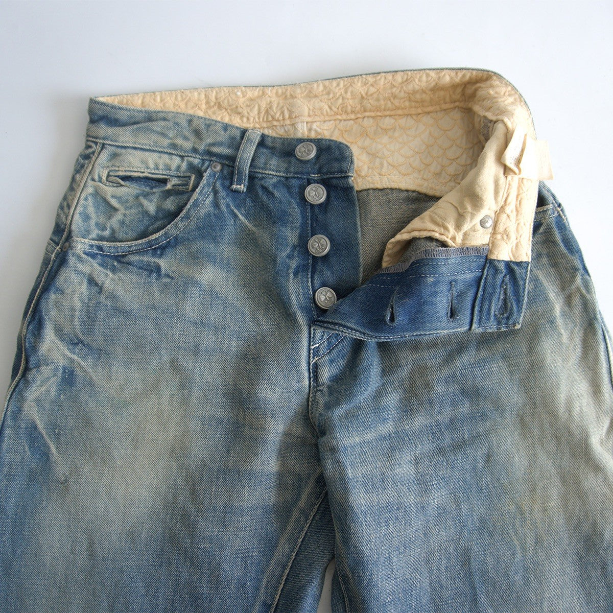 mina perhonen always Flock Print Roll-Up Denim Pants Size 34