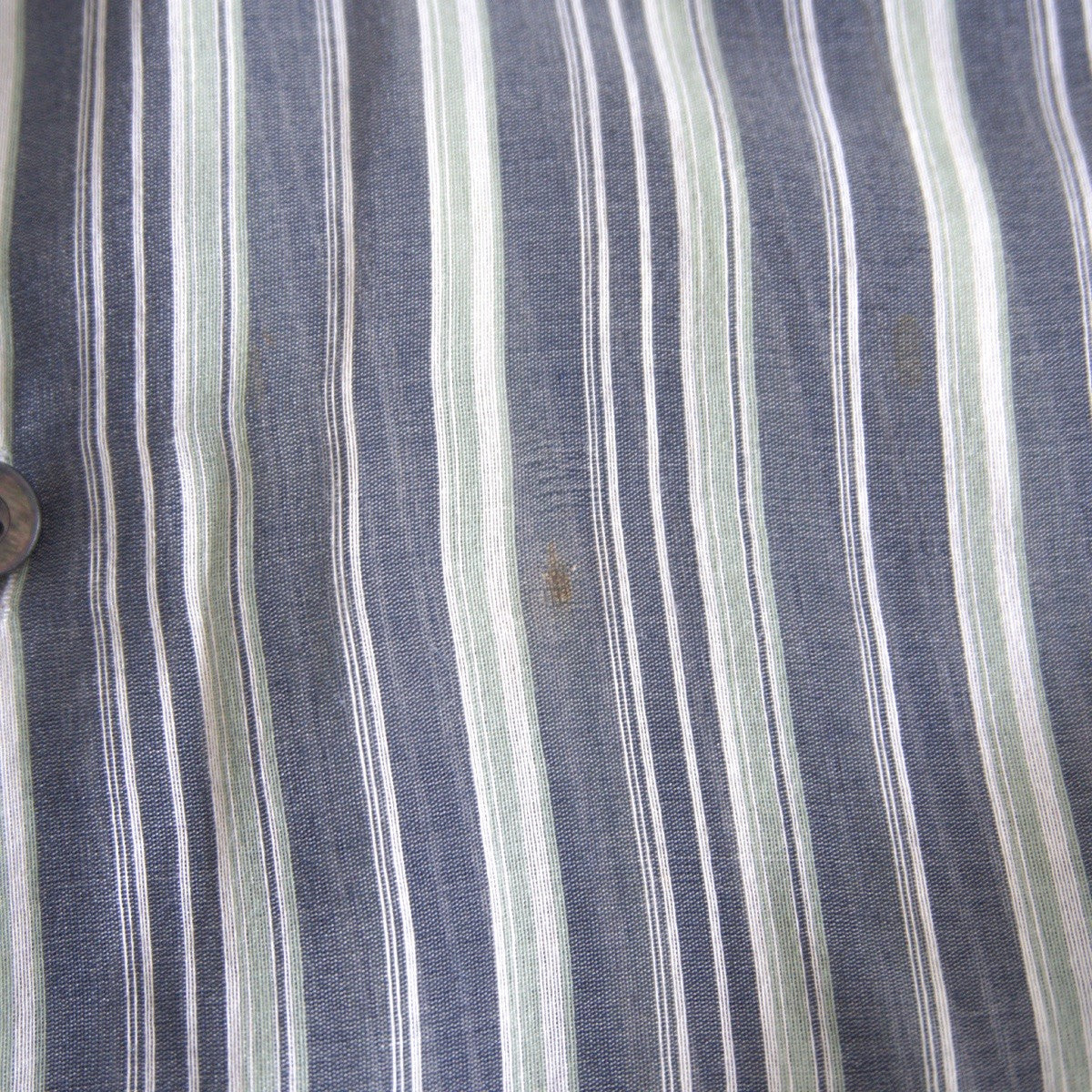 HERMES Sellier Button Stripe Cotton Silk Shirt Size XS