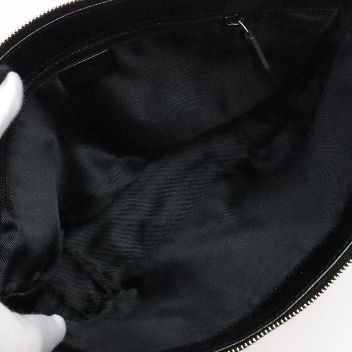 GUCCI GG Canvas Leather Shoulder Bag Black
