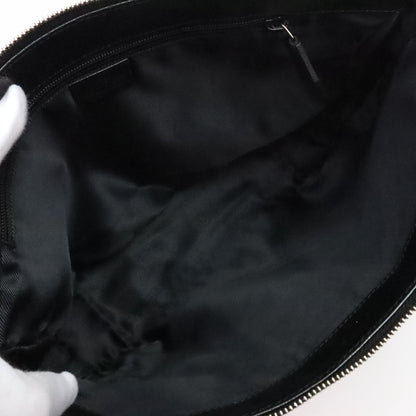 GUCCI GG Canvas Leather Shoulder Bag Black
