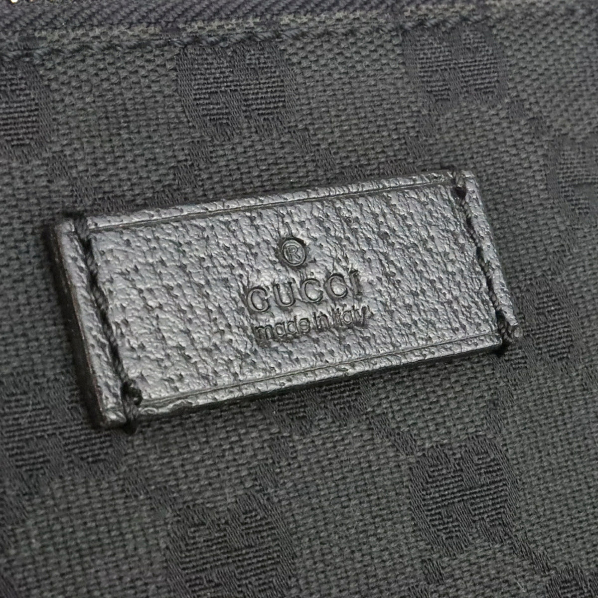 GUCCI GG Canvas Leather Shoulder Bag Black