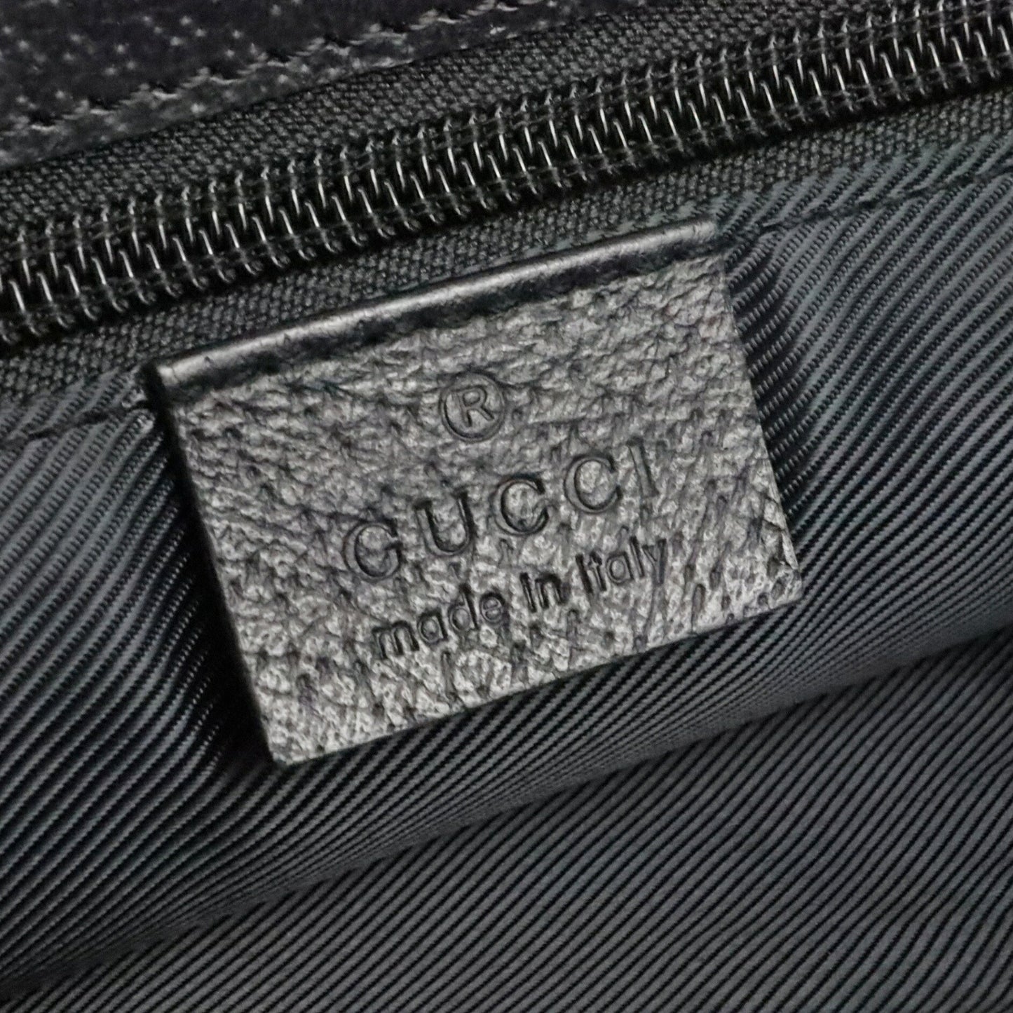 GUCCI GG Canvas Leather Shoulder Bag Black