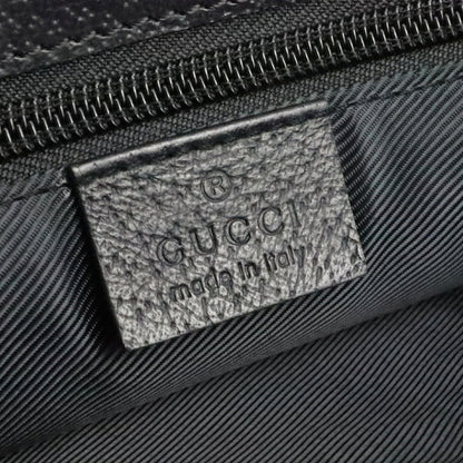 GUCCI GG Canvas Leather Shoulder Bag Black