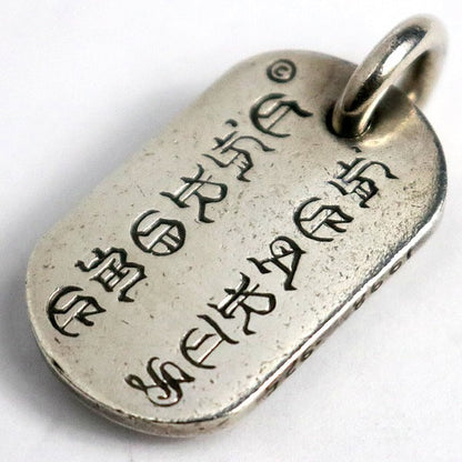 CHROME HEARTS Raised Cemetery Cross Dog Tag Pendant Silver