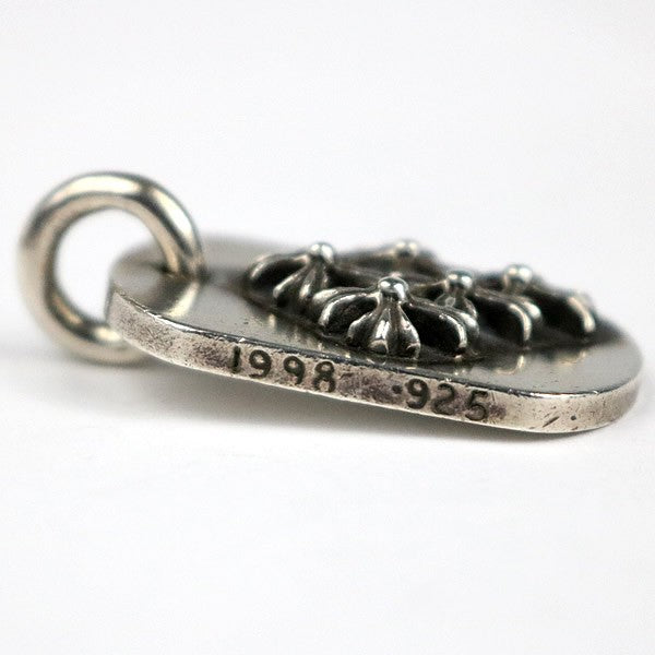 CHROME HEARTS Raised Cemetery Cross Dog Tag Pendant Silver