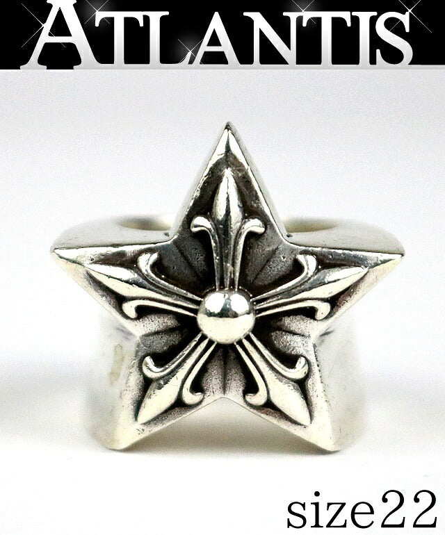CHROME HEARTS SV925 Large Star Ring Silver Size JP 22