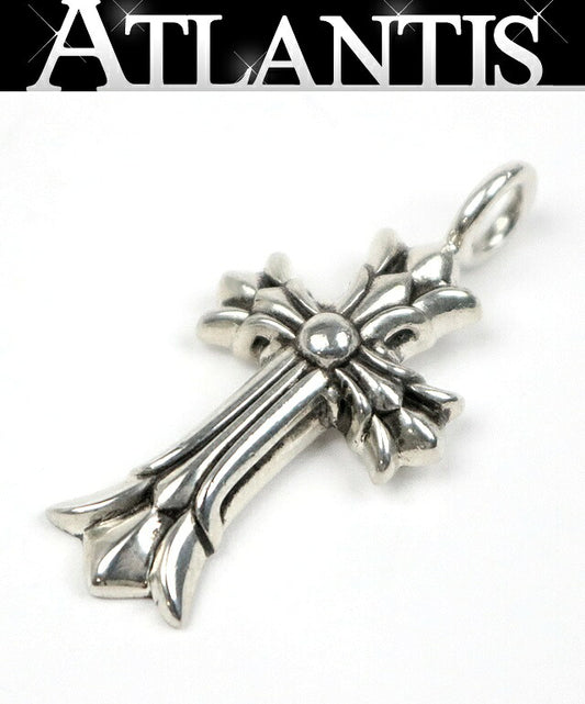 CHROME HEARTS Silver Double CH Cross XS Pendant Top SV925