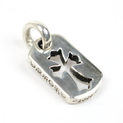 CHROME HEARTS SV925 Tiny Cutout Cross Dog Tag Silver