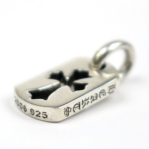 CHROME HEARTS SV925 Tiny Cutout Cross Dog Tag Silver