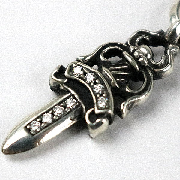 CHROME HEARTS Old #5 Dagger Pave Diamond Pendant 925 Silver