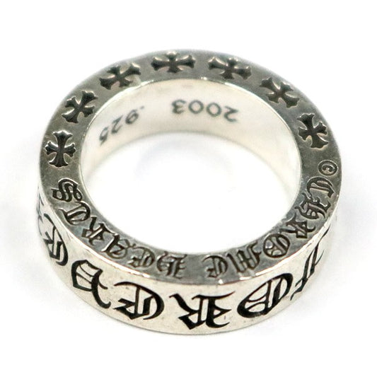 CHROME HEARTS 6mm "FOREVER" Silver Spacer Ring Size JP 6.5