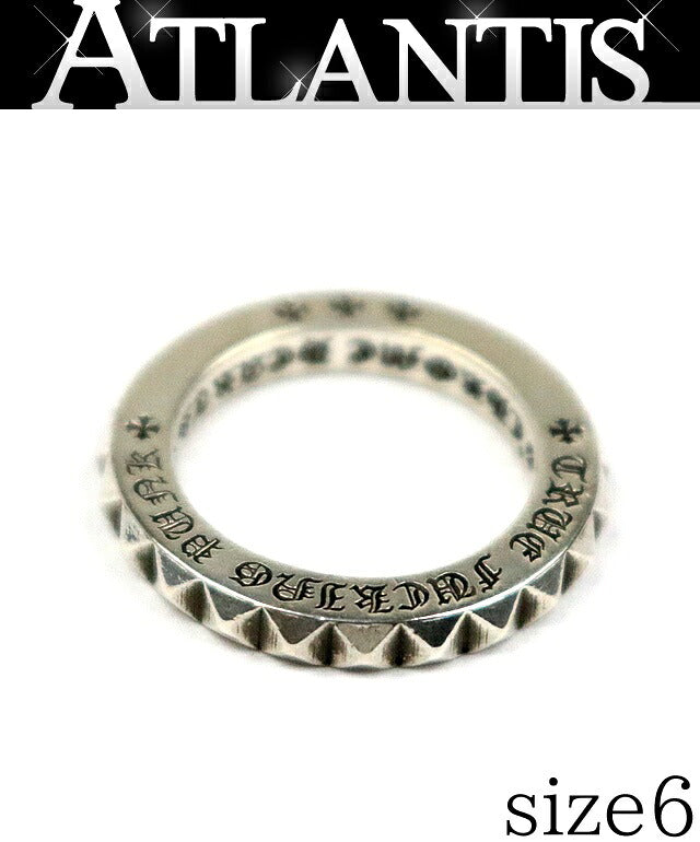 CHROME HEARTS TFP Big Punk Ring Silver SV925 Size JP 6