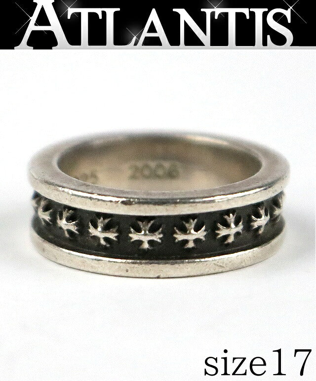 CHROME HEARTS Mini CH Plus Silver Ring SV925 Size JP 17