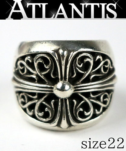 CHROME HEARTS SV925 Classic Oval Cross Ring Size JP 22
