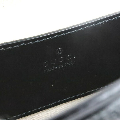 GUCCI GG Embossed Mini Tote Shoulder Bag Leather Black