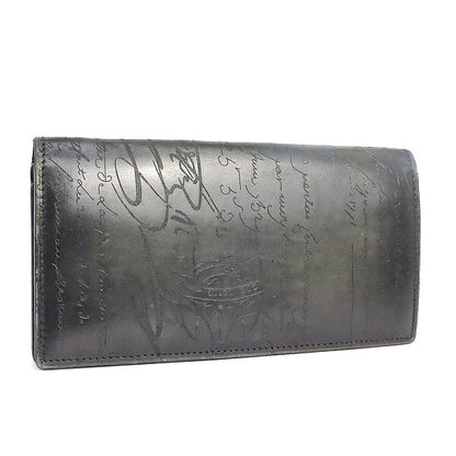 Berluti Santal Scritto Calligraphy Zip Wallet Black