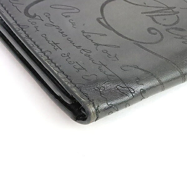 Berluti Santal Scritto Calligraphy Zip Wallet Black