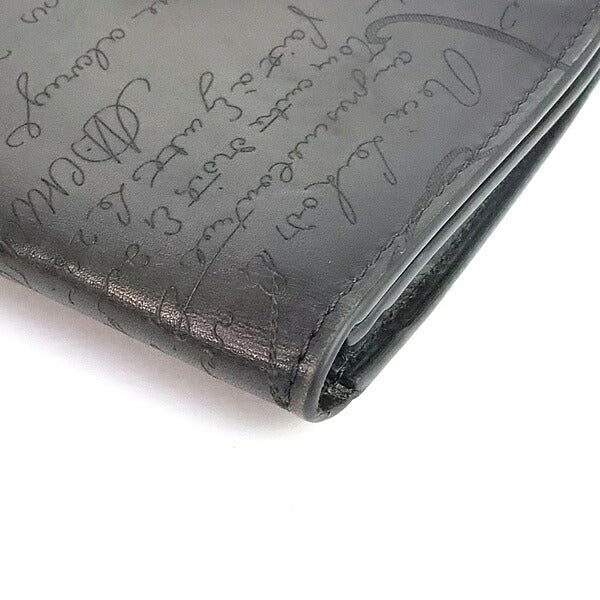 Berluti Santal Scritto Calligraphy Zip Wallet Black