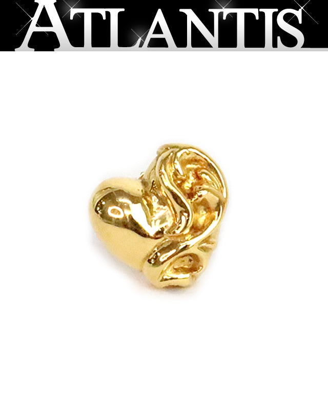 CHROME HEARTS 22K Heart Stud Earrings Gold