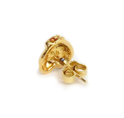 CHROME HEARTS 22K Heart Stud Earrings Gold