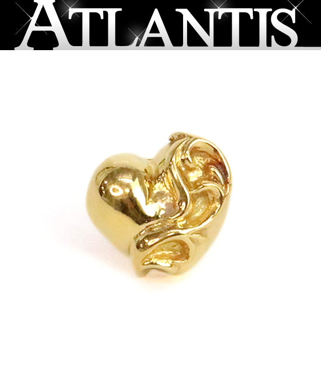CHROME HEARTS 22K Gold Heart Stud Earrings