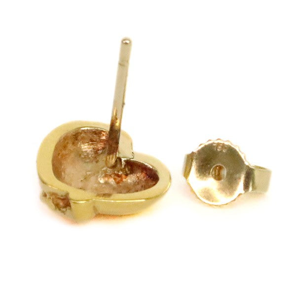 CHROME HEARTS 22K Gold Heart Stud Earrings