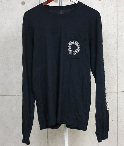 CHROME HEARTS Sleeve Floral Cross Horseshoe Tee Black Size L