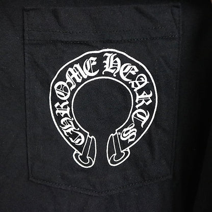 CHROME HEARTS Sleeve Floral Cross Horseshoe Tee Black Size L
