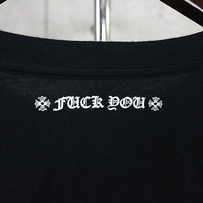 CHROME HEARTS Sleeve Floral Cross Horseshoe Tee Black Size L