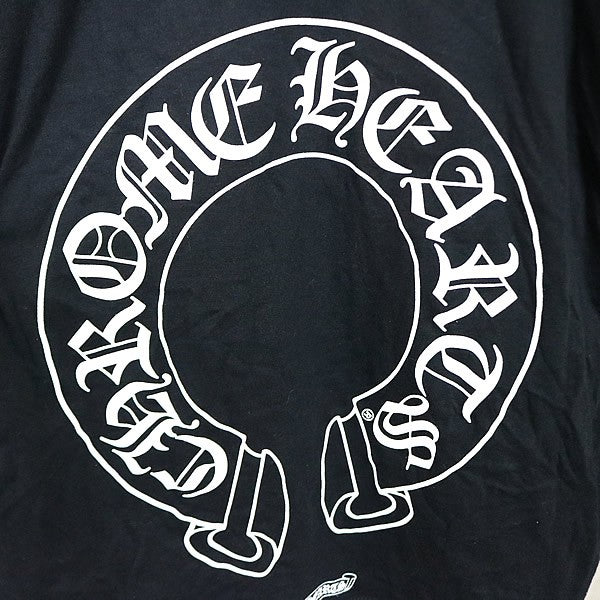CHROME HEARTS Sleeve Floral Cross Horseshoe Tee Black Size L