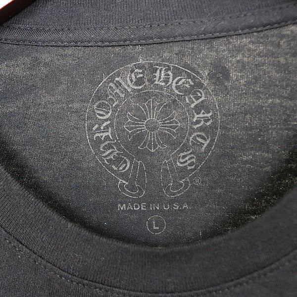 CHROME HEARTS Sleeve Floral Cross Horseshoe Tee Black Size L