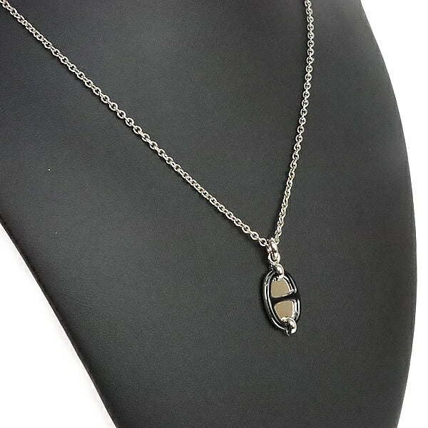 HERMES Mini Maillon PM Black Silver Necklace